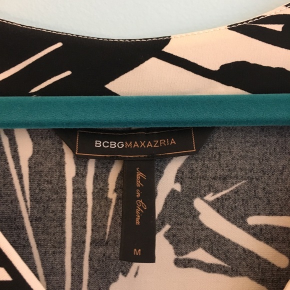 BCBGMAXAZRIA Black and White Patterned Dress - Picture 2 of 3